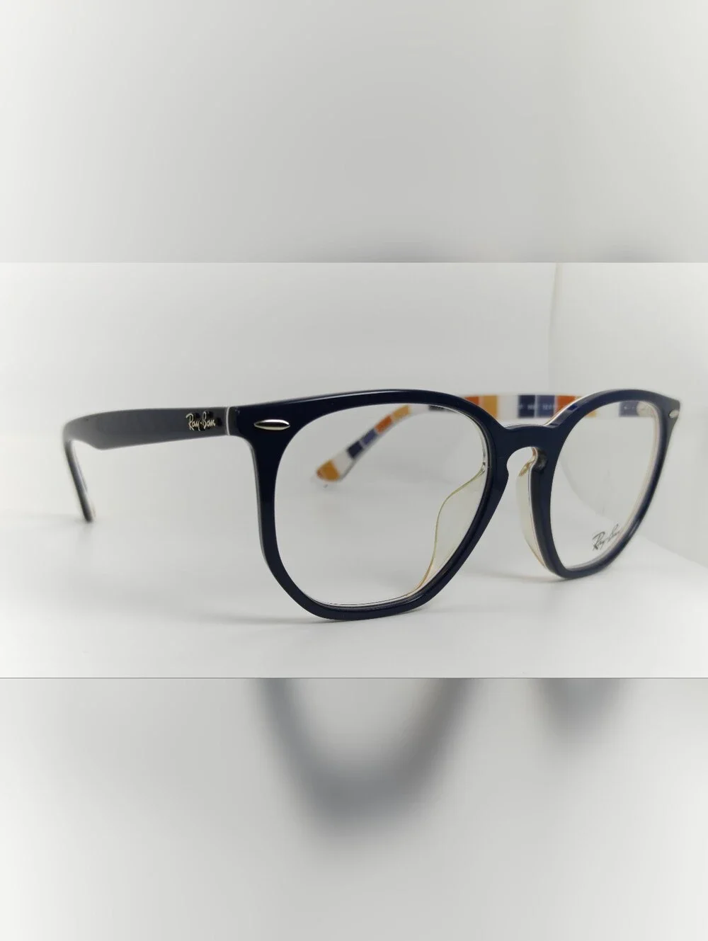 RB 7151R Ray-Ban Navy Blue Round Full-Rim Optical Frames.